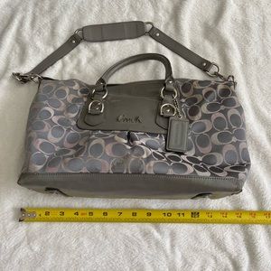 Coach Ashley Grey Signature Satchel Handbag